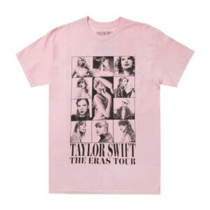 Taylor Swift The Eras Tour Graphic Band Tour Tee Pale Pink Short Sleeve-Medium